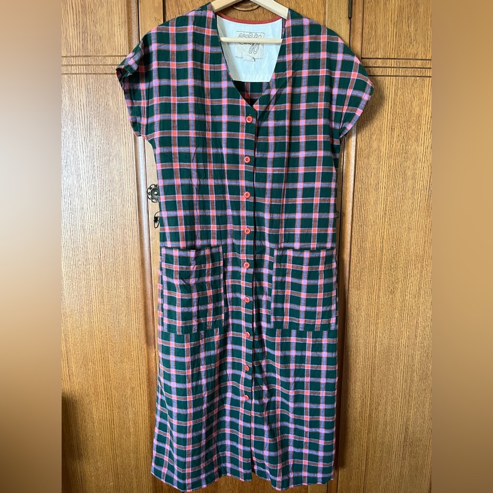 Ace & Jig Blue and Red Midi Shirt Dress
